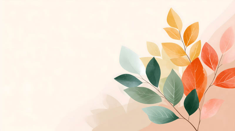 秋季水彩叶子艺术背景图片