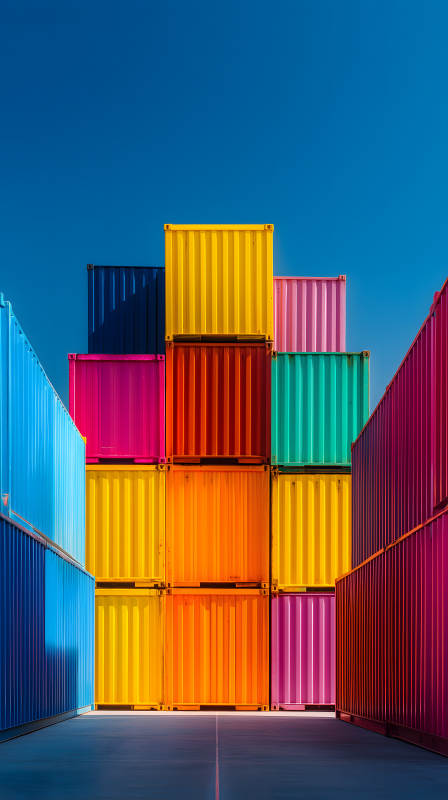 色彩斑斓的集装箱码头图片