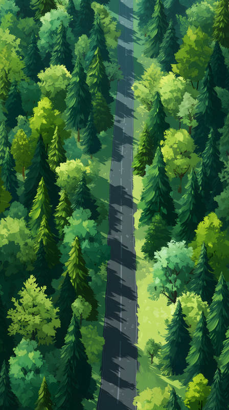 森林中蜿蜒的公路图片