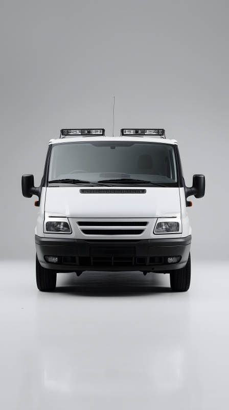 白色厢式货车正面照图片