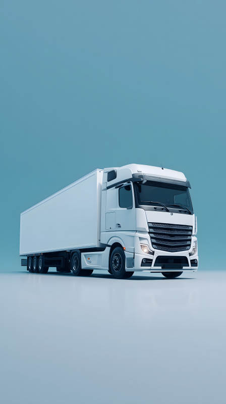 一辆白色的货车静静地停着图片