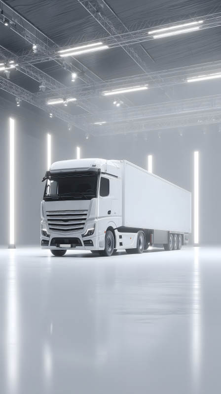 洁白卡车静默展厅图片