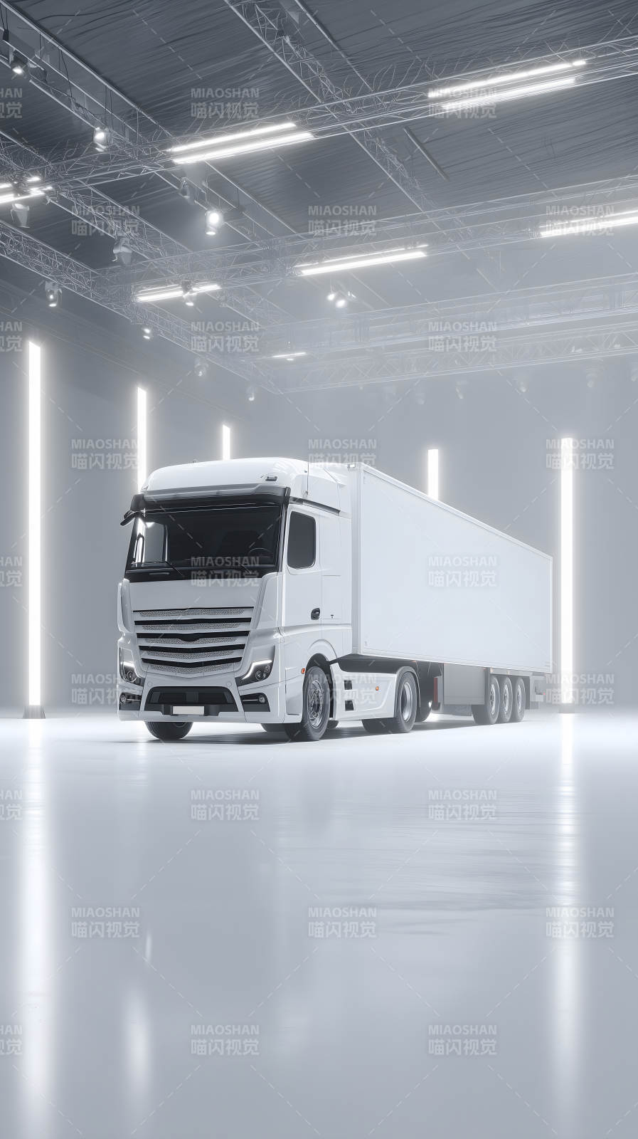 洁白卡车静默展厅图片