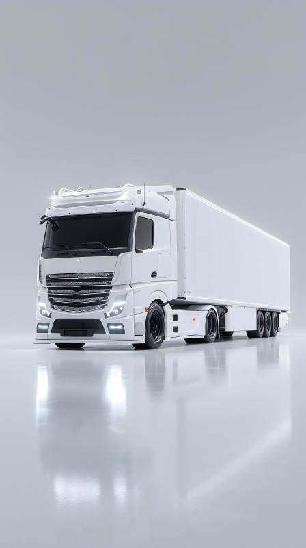 洁白卡车静止画面图片