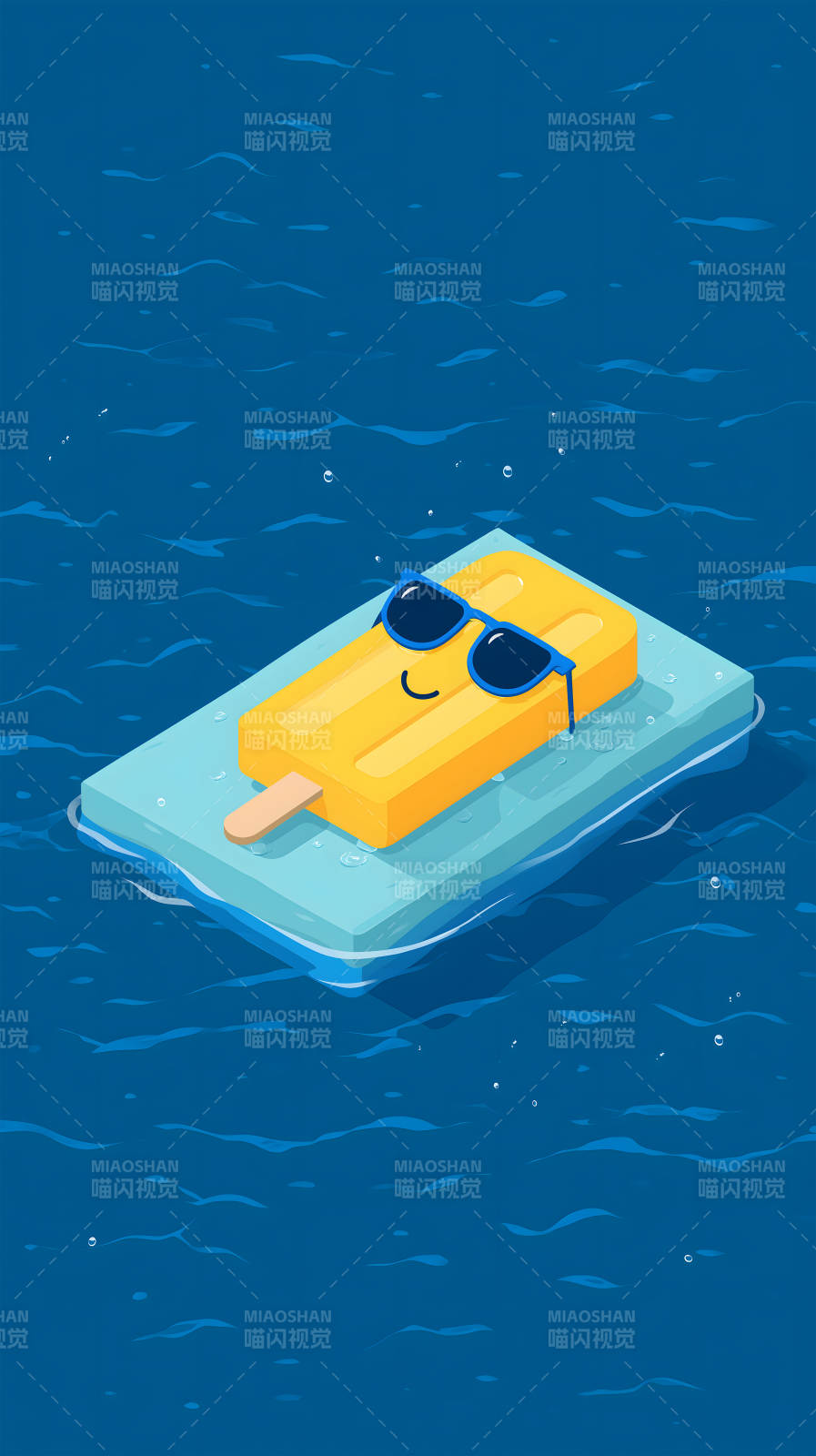 快乐的冰棍水上漂图片