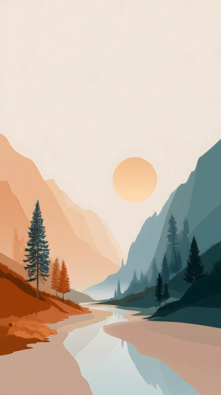 宁静祥和的山谷景色图片