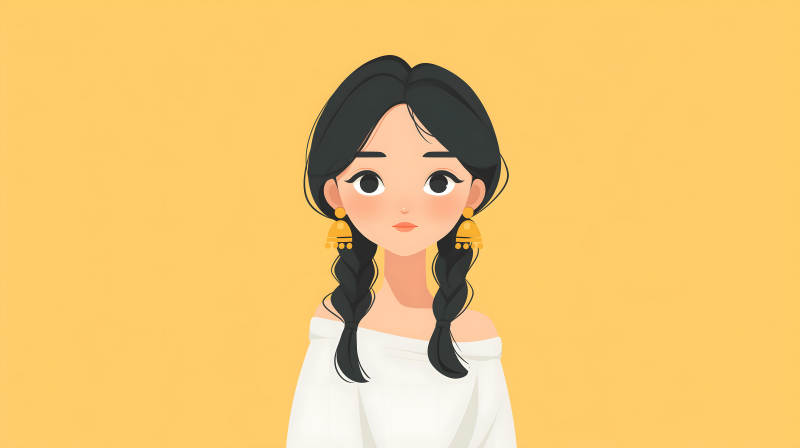 可爱女孩的卡通画像图片