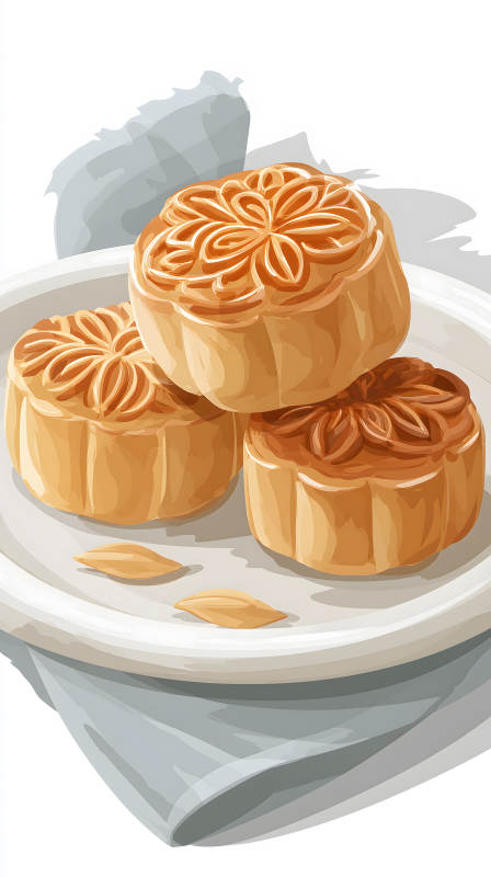 中秋月饼美味佳肴图片