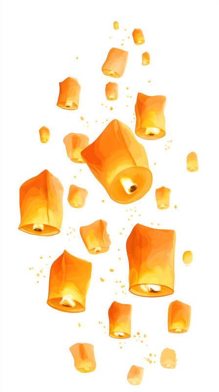 飞天孔明灯的梦幻景象图片