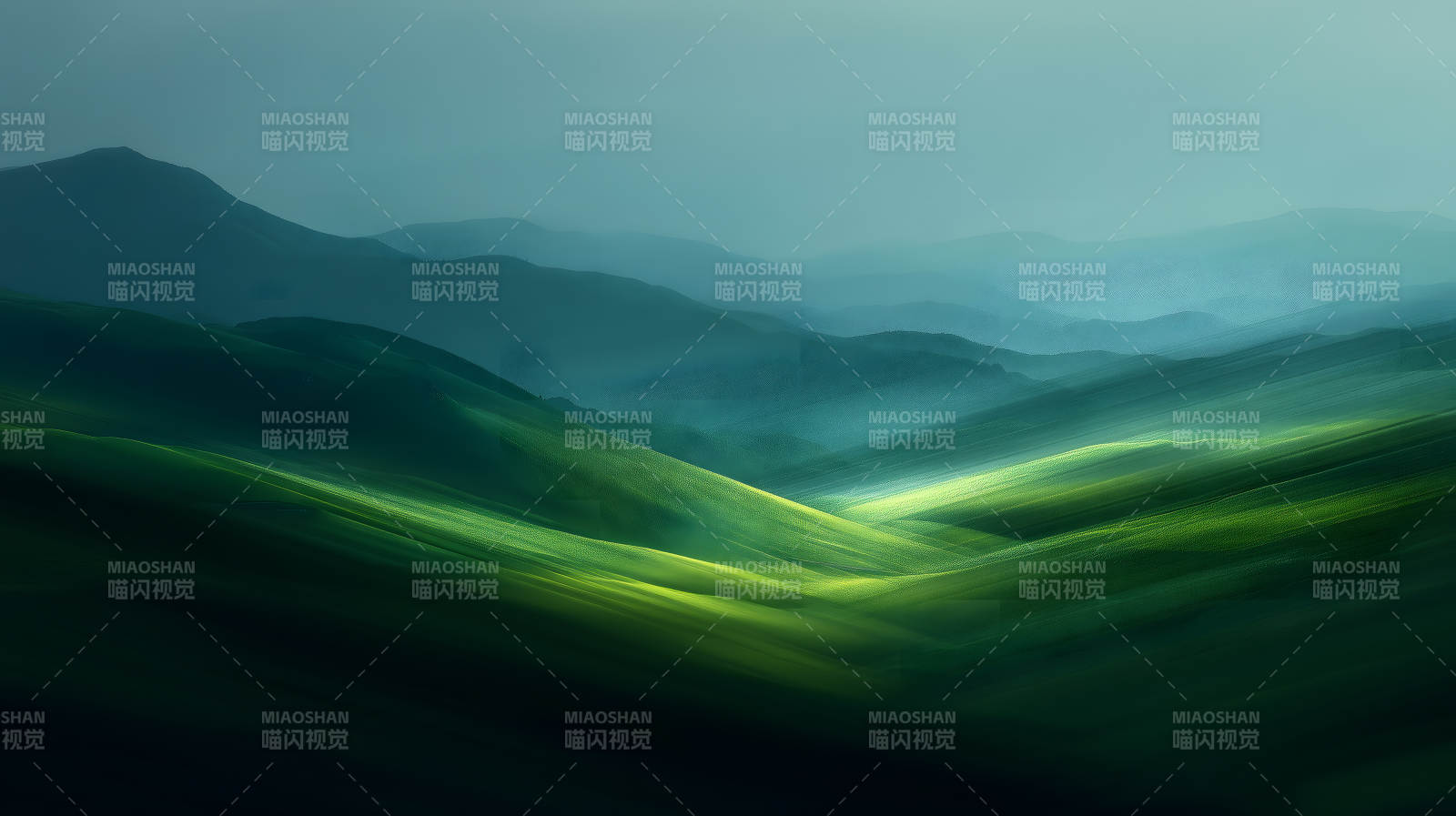 绿意盎然的连绵山峦图片