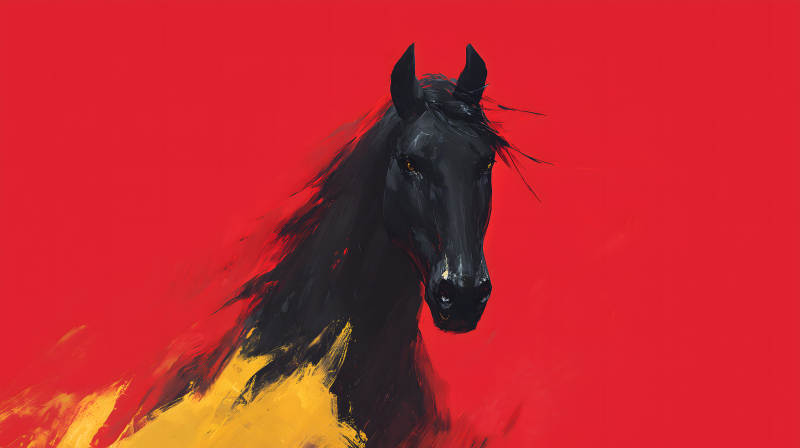 奔腾的黑色骏马图片