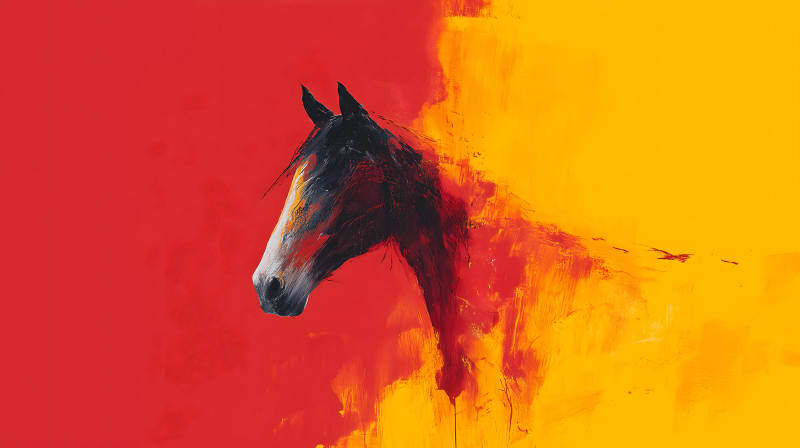 奔腾的火焰骏马图片