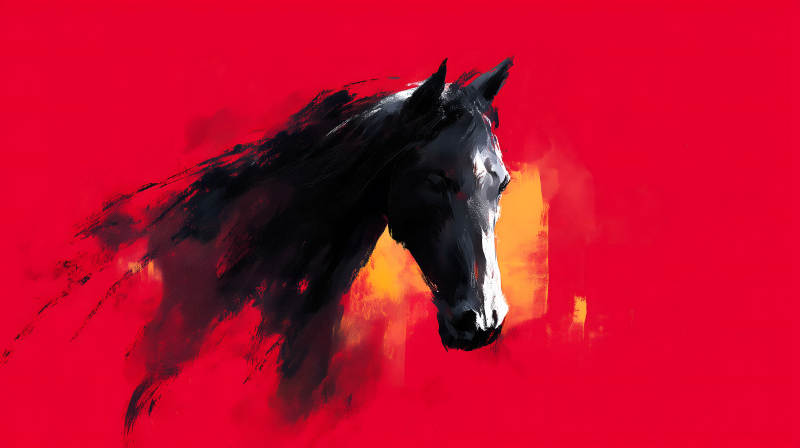 奔腾的黑色骏马图片