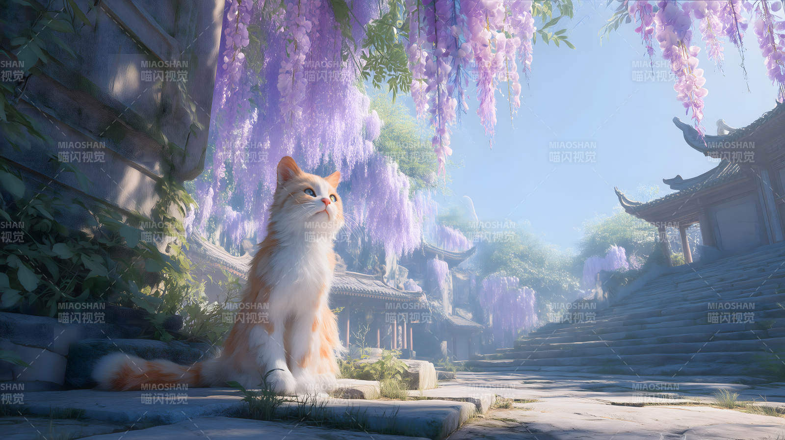 祥和的春日午后猫咪图片