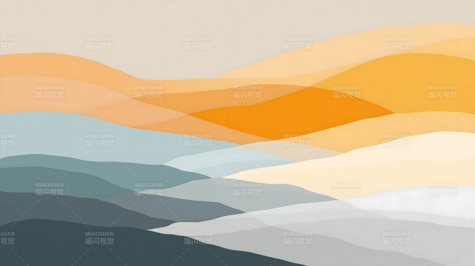 柔和山峦的抽象水彩画图片