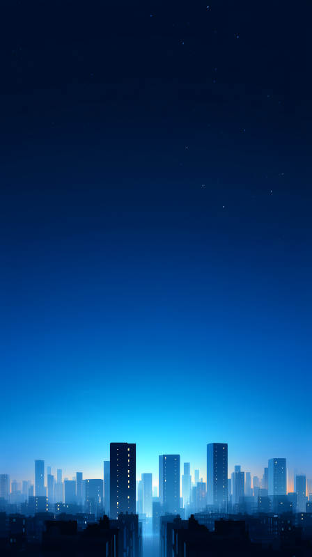 静谧的蓝色都市夜景图片
