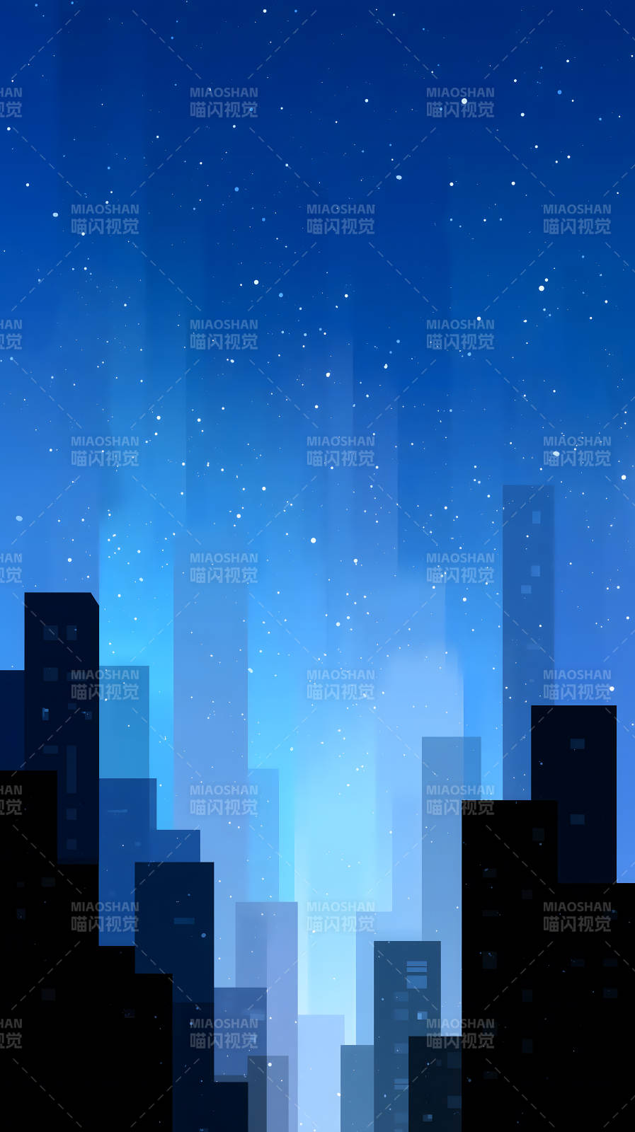 宁静的夜空下的城市图片