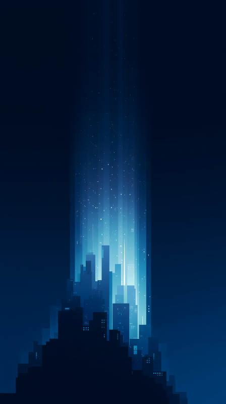 夜幕下的都市光柱图片