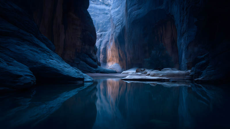 峡谷幽潭的宁静之美图片