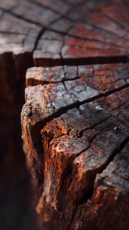 朽木纹理的细节特写图片