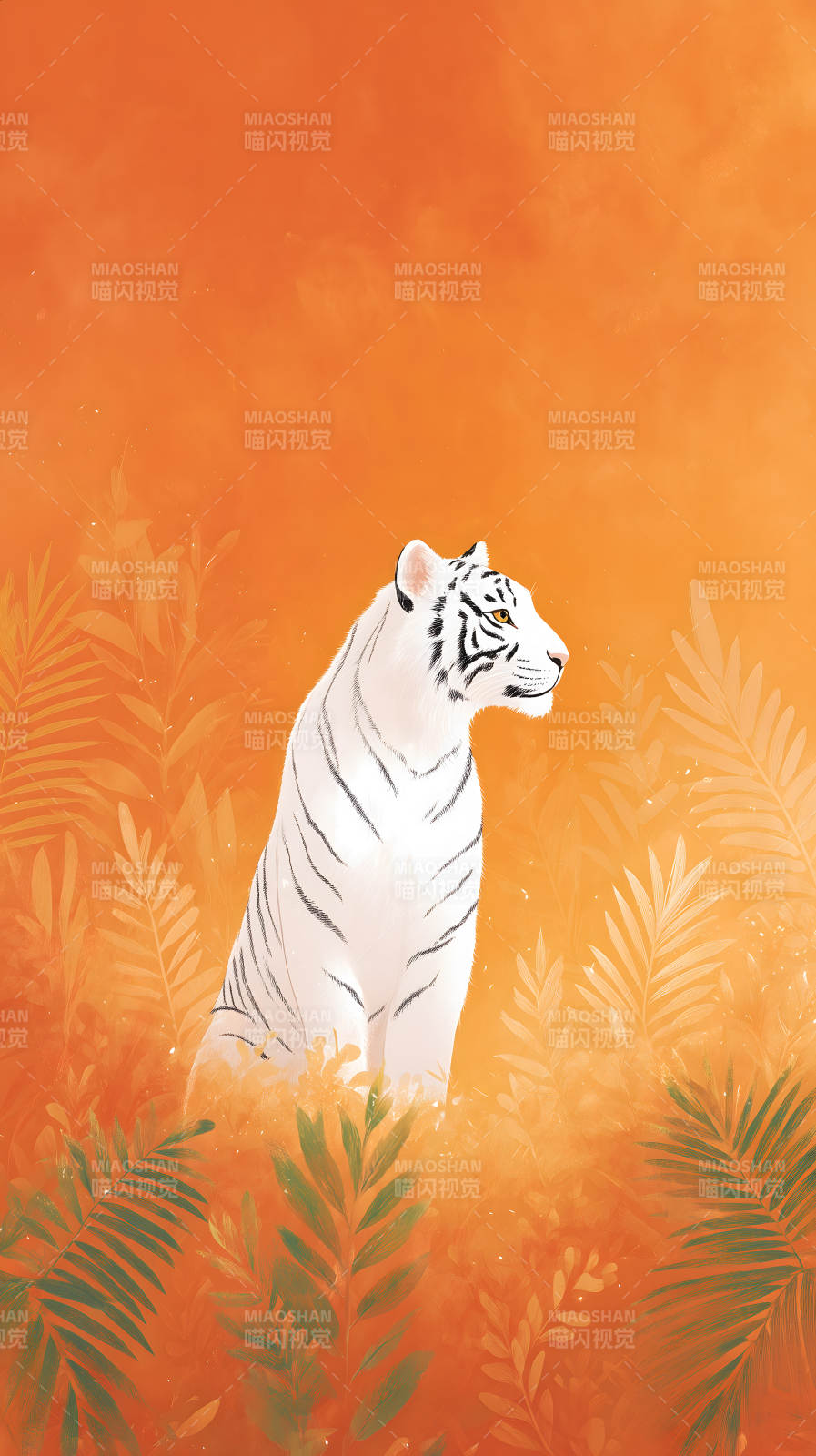 丛林深处白虎凝望图片