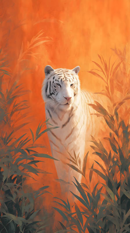 丛林深处白虎凝视图片