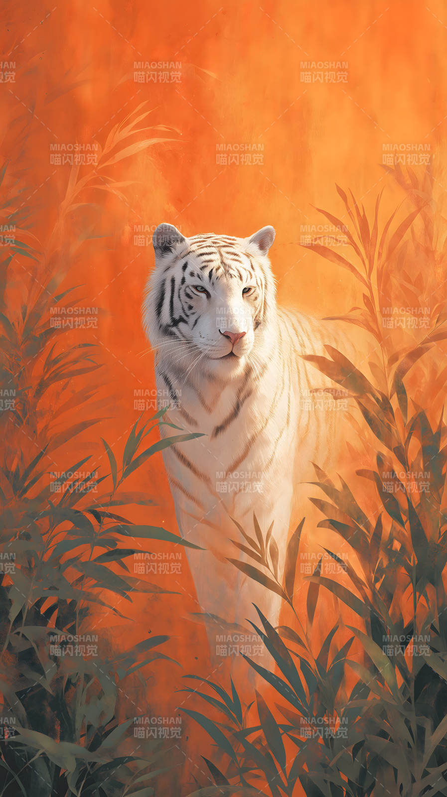 丛林深处白虎凝视图片