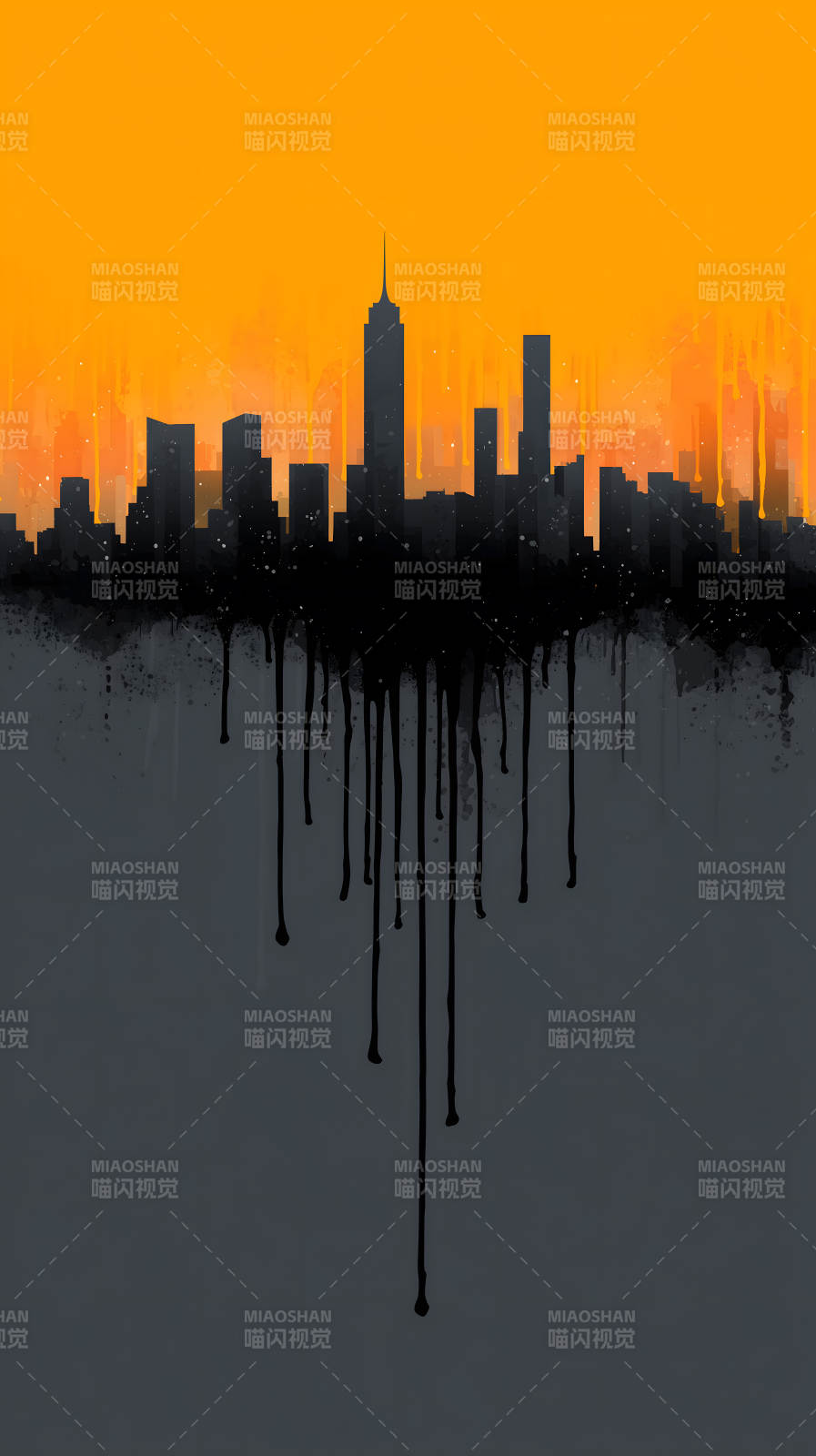 城市剪影的抽象艺术图片