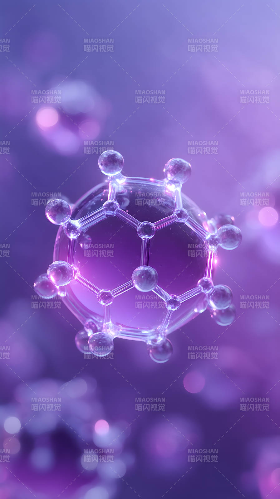 紫色梦幻分子结构图图片