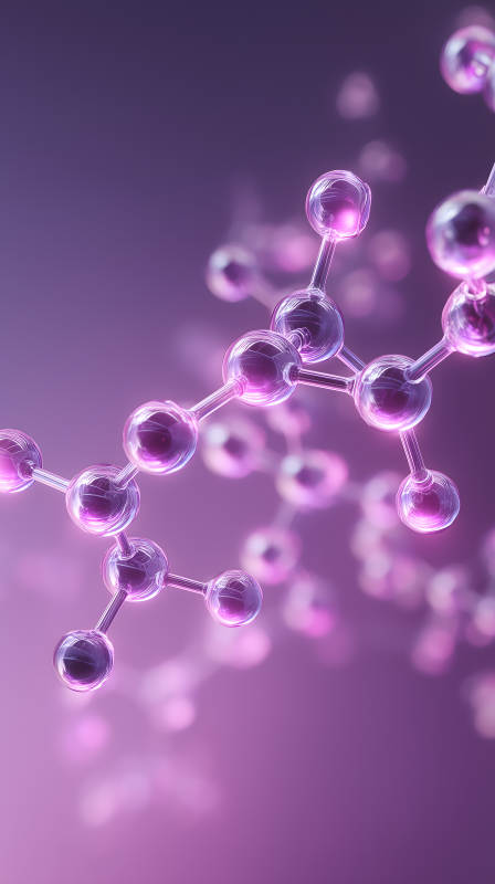 紫色分子结构的艺术渲染图片