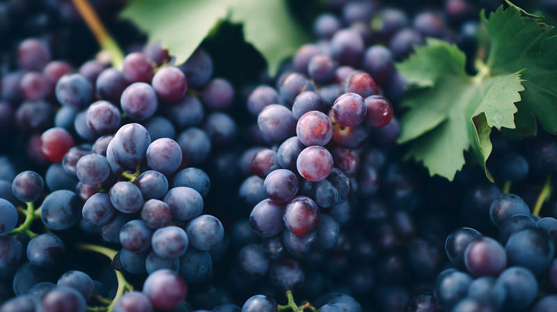 丰收的深紫色葡萄图片