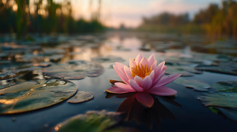 宁静祥和的睡莲之美图片