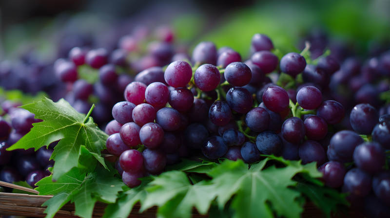 新鲜饱满的紫葡萄图片