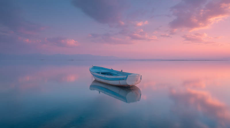 宁静祥和的日落美景图片