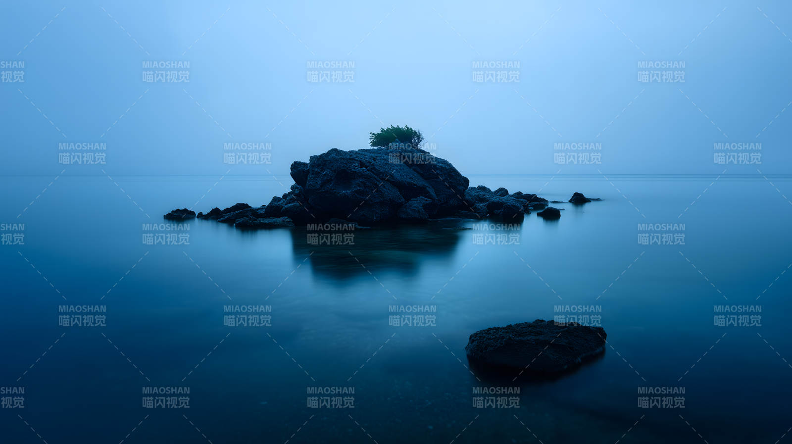 宁静海边礁石上的生命图片