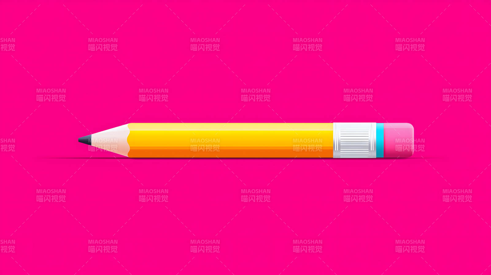 鲜艳背景上的黄色铅笔图片