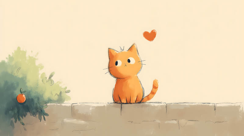 小猫眺望远方爱意满满图片