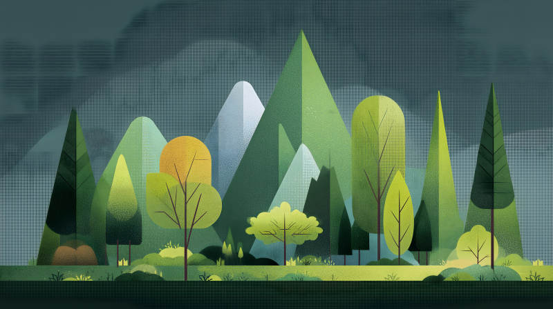 雨后山林的清新景色图片