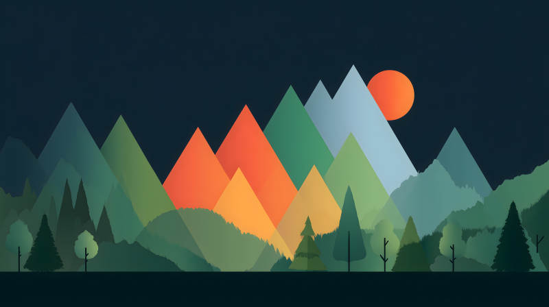 多彩山峦与落日余晖图片