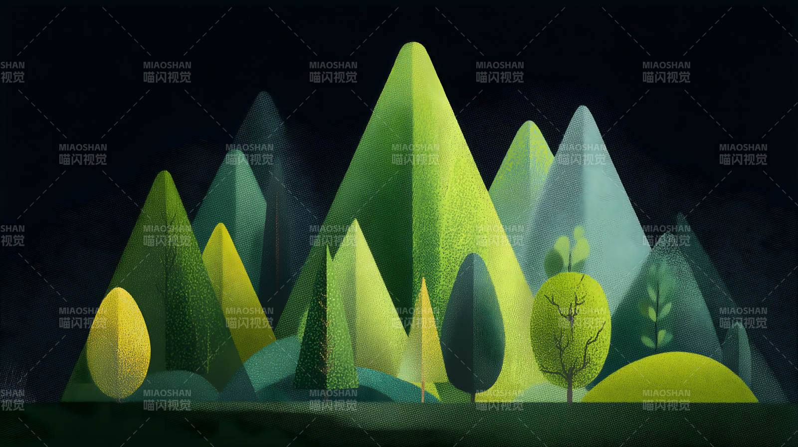 宁静的绿色山峦图片