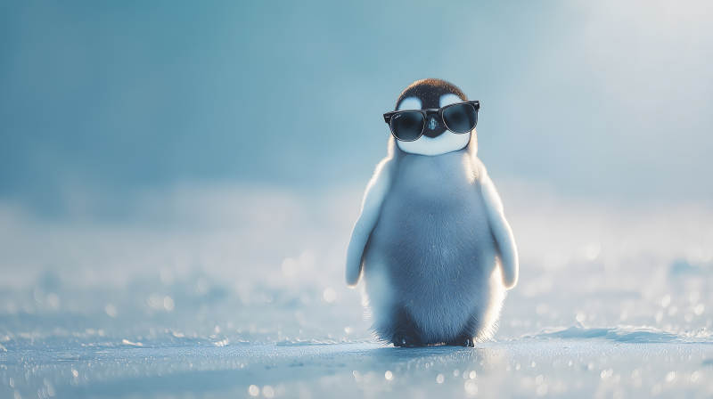 酷酷的企鹅宝宝图片