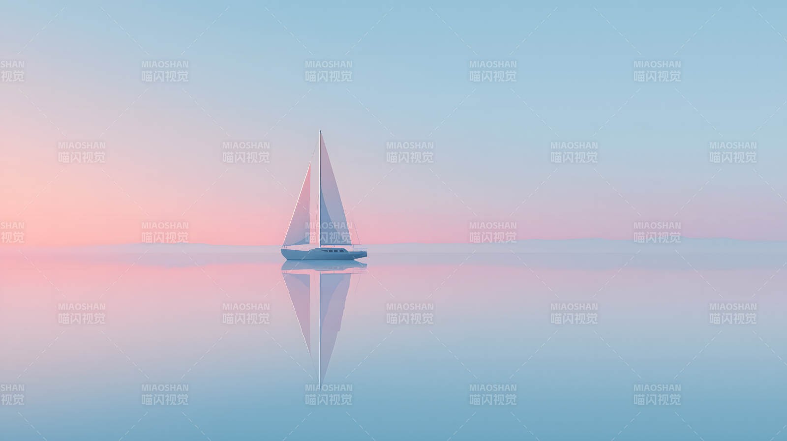 平静海面上的一叶孤帆图片