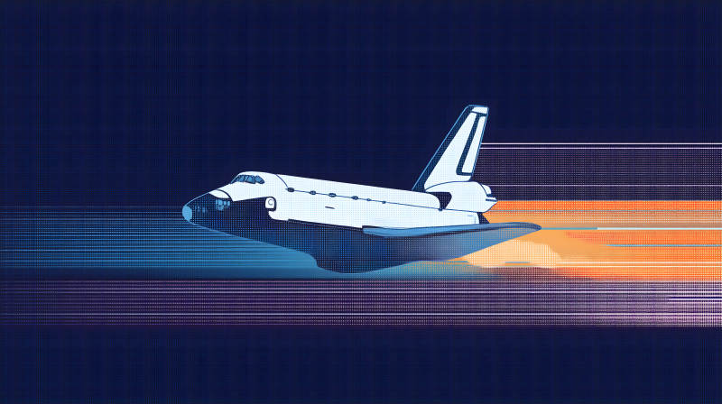 航天飞机高速飞行轨迹图片