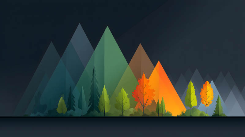 秋日山峦静谧景色图片