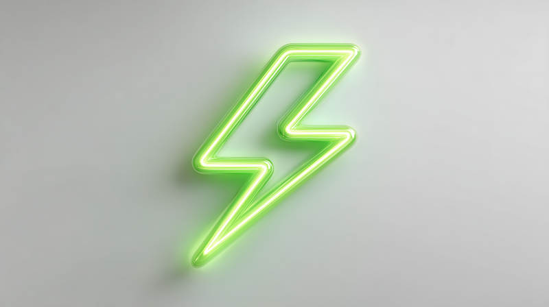 霓虹绿闪电标志设计图片