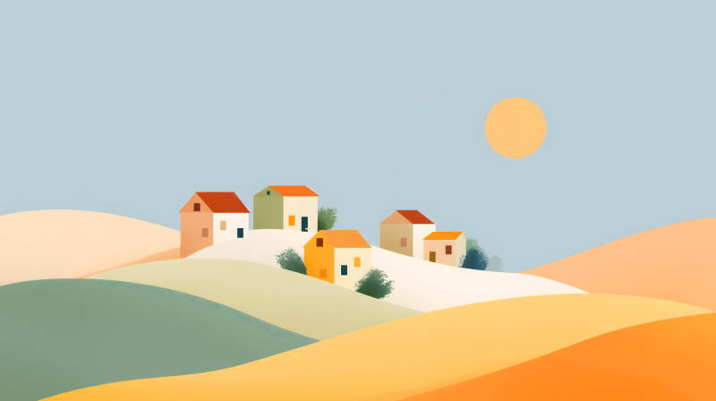 温暖乡间田园小屋图片