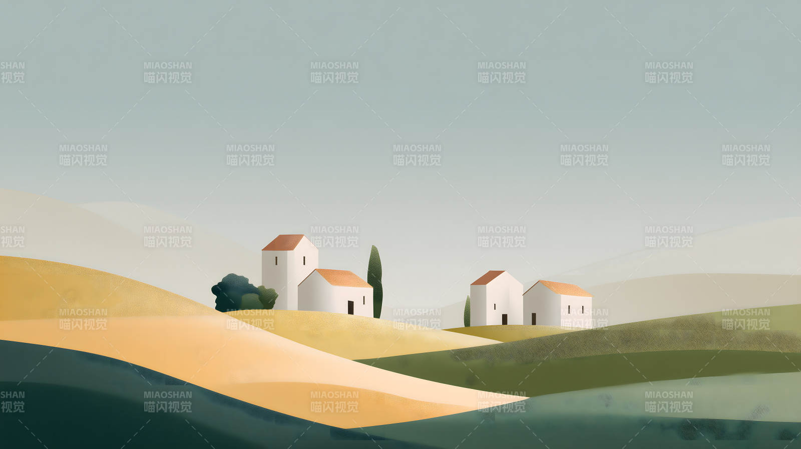 宁静祥和的乡村田园图片