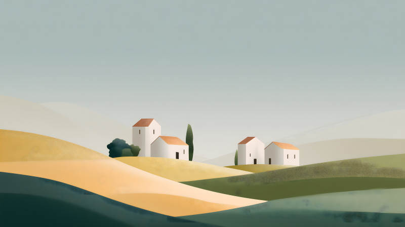 宁静祥和的乡村田园图片