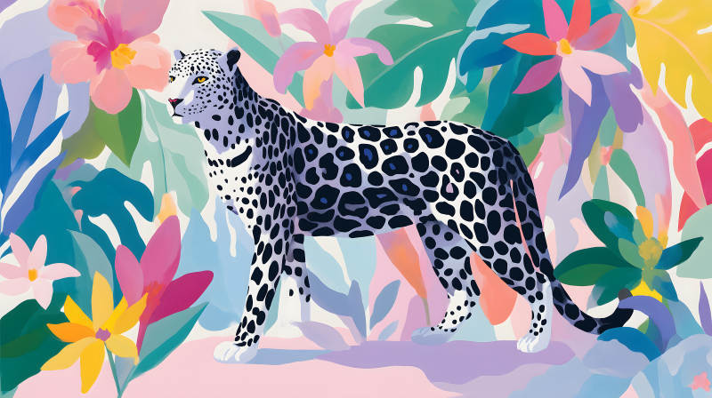 丛林豹纹的优雅姿态图片