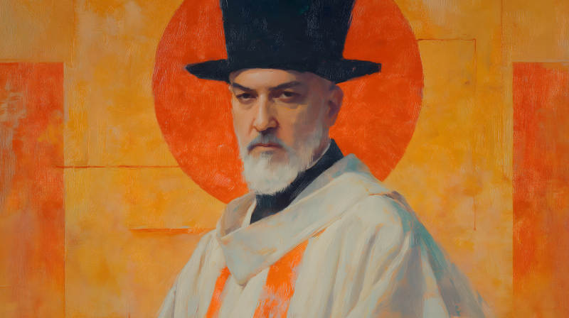 身着白衣的男子肖像图片